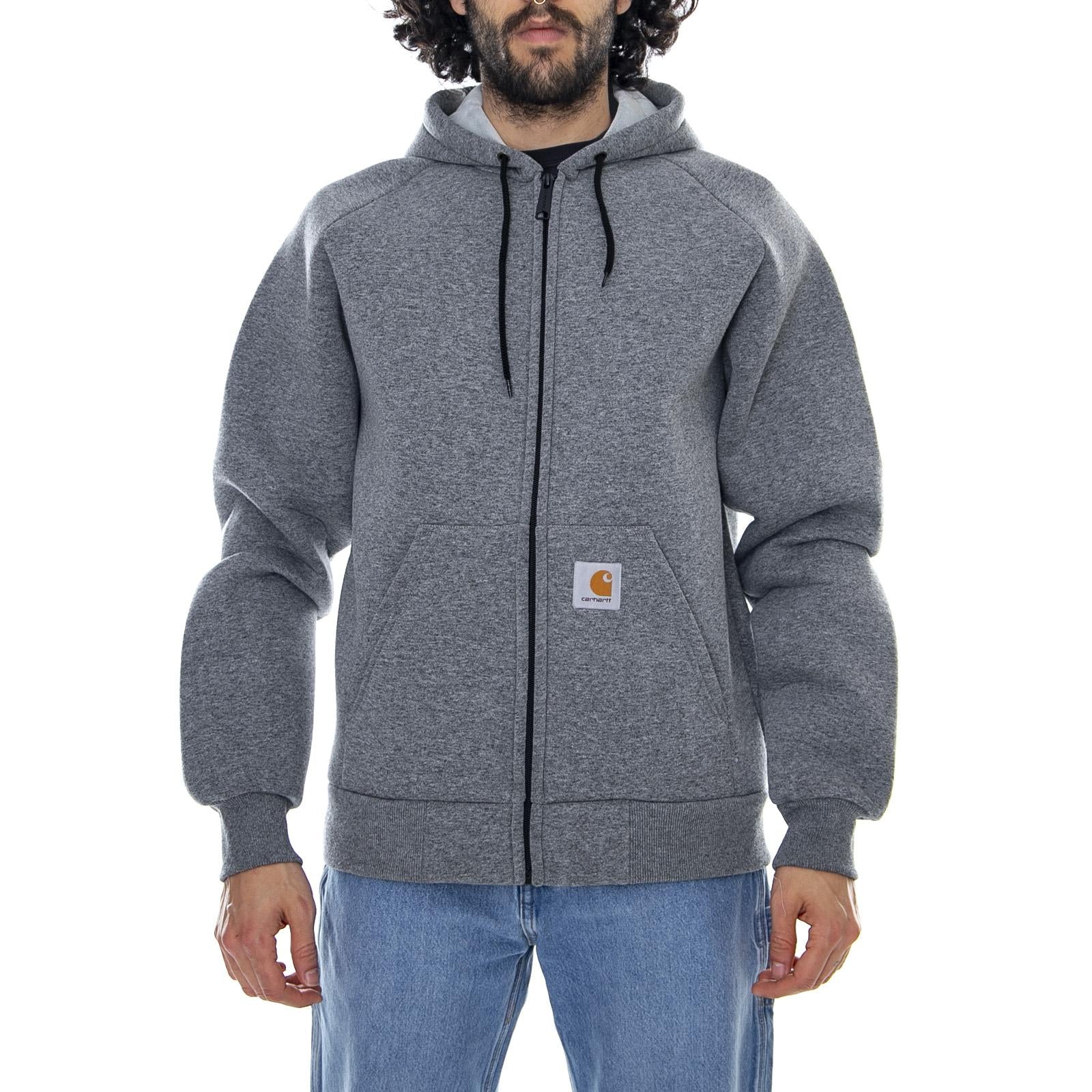 Car-Lux Hooded - Dark Grey Heather/Grey - Giacca Leggera Uomo I018044.03-ZM.92  CARHARTT WIP 