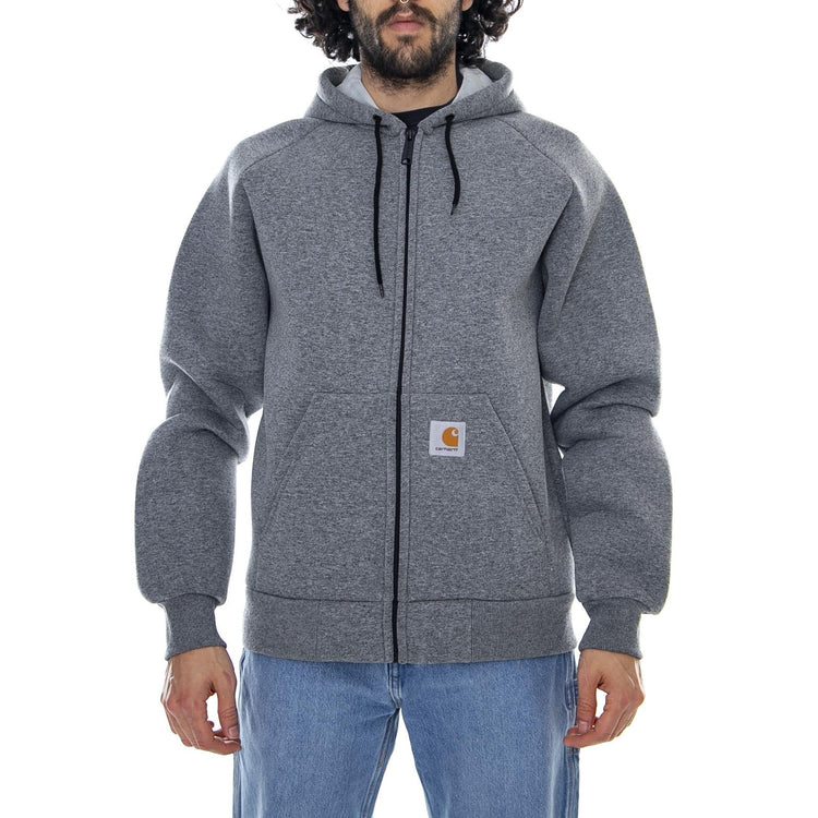 Car-Lux Hooded - Dark Grey Heather/Grey - Giacca Leggera Uomo I018044.03-ZM.92  CARHARTT WIP 