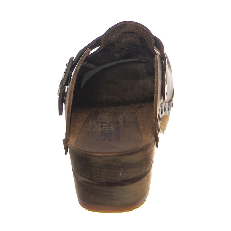 W' Wood-Kristel Open Antique Brown - Sandali in Pelle Donna Marroni 455205W-78  SANITA 