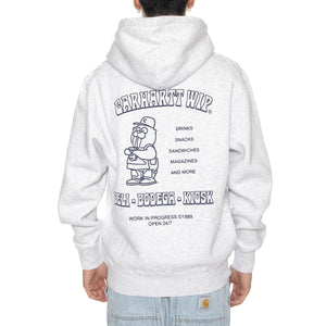 Hooded Sandwich Sweat Ash Heather / Blue - Felpa Uomo Grigia I035277.1V1XX  CARHARTT WIP 