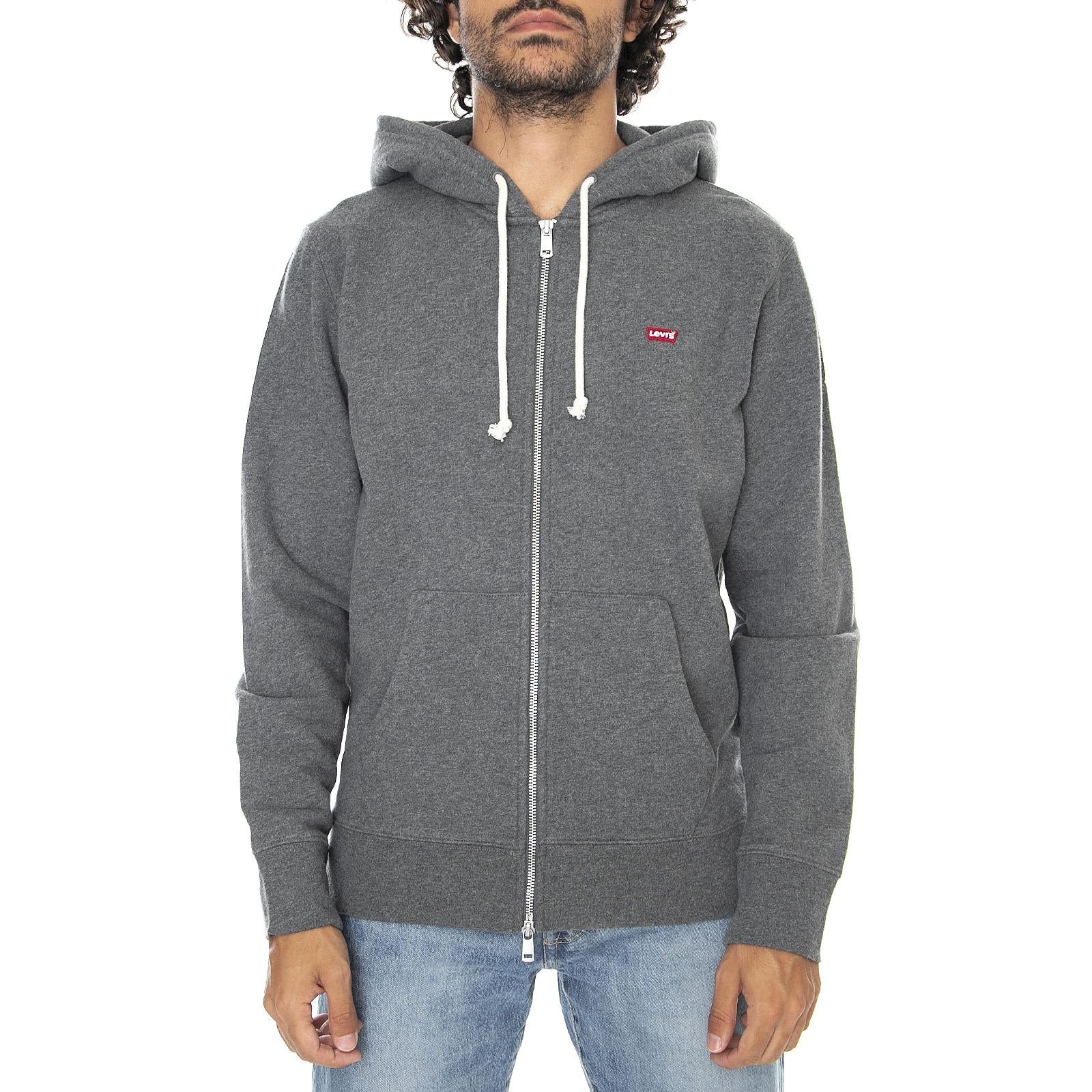 Mens New Original Charcoal Heather Zip-Up Hooded Sweatshirt 34584-0000  LEVIS 