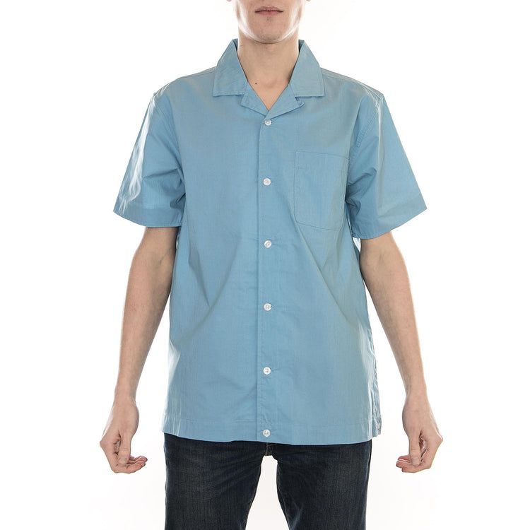 HELLSHIRE BOWLING SHIRT LIGHT BLUE 111971-LIGHT BLUE  STUSSY 