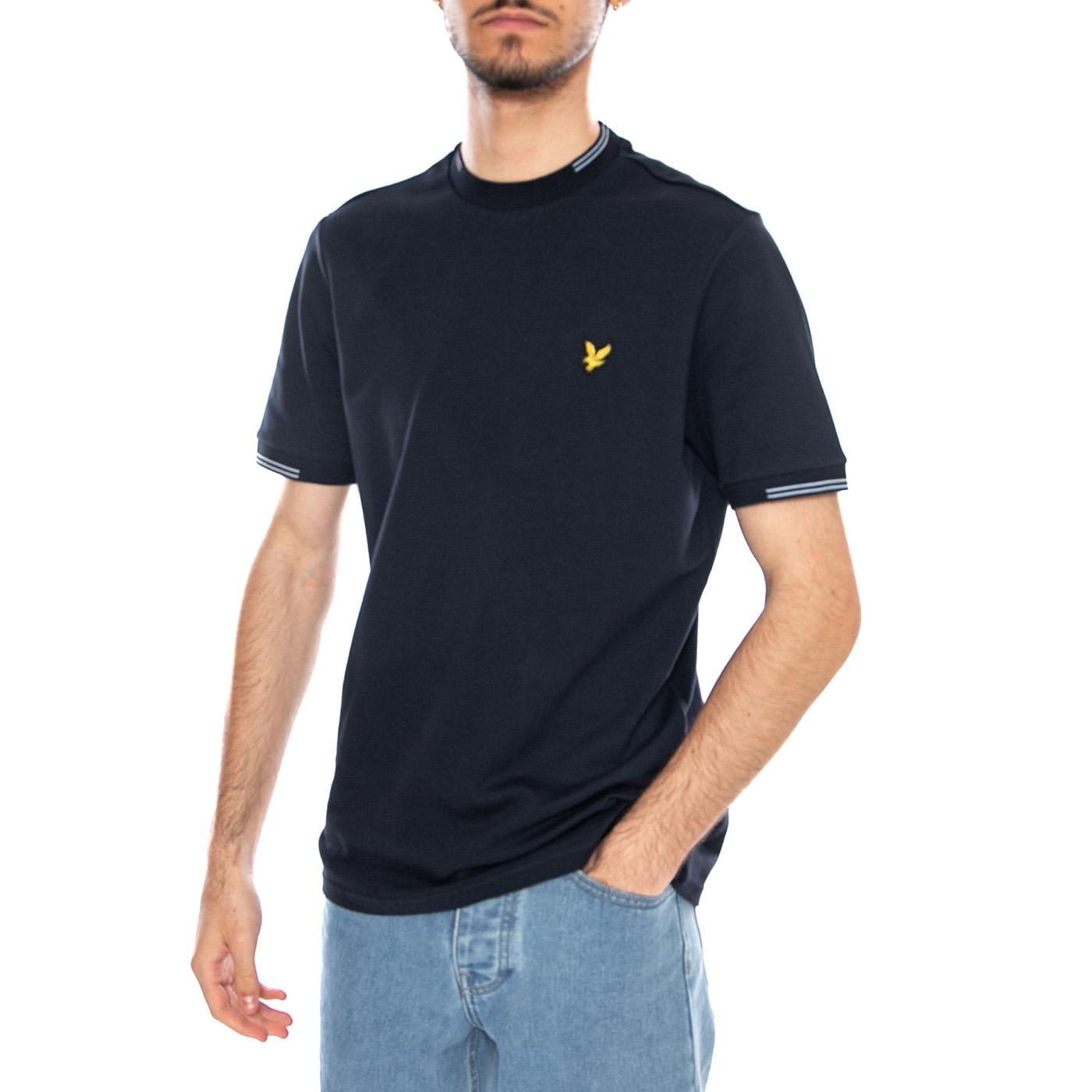 Fine Tipped T-Shirt Dark Navy / Chalk - Maglietta Girocollo Uomo Blu TS2405V Y15 LYLE & SCOTT 