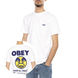 Obey Erase All Thought Tee -- Maglietta Girocollo Uomo Bianca  Uomo OBEY
