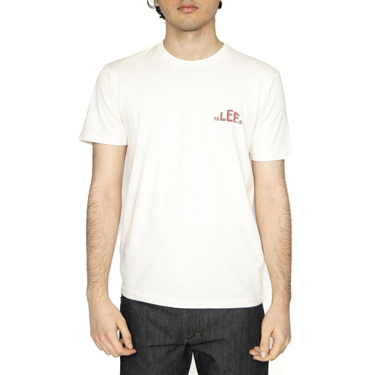 Regular Logo Tee Ecru - Maglietta Girocollo Uomo Bianca 112364552  LEE 