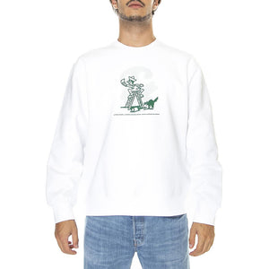 Lucky Painter Sweat White / Bonsaï - Felpa Girocollo Uomo Bianca I031015-19ZXX  CARHARTT WIP 