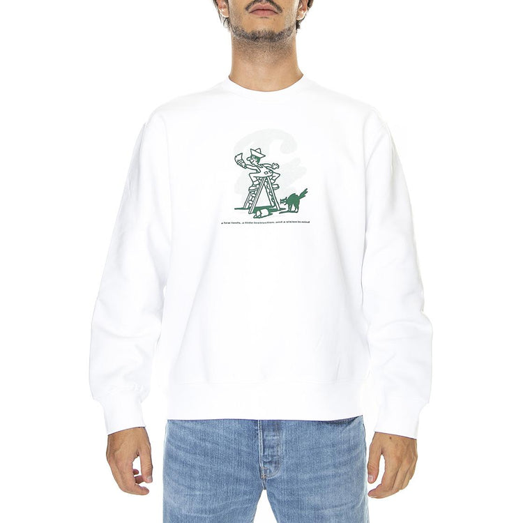 Lucky Painter Sweat White / Bonsaï - Felpa Girocollo Uomo Bianca I031015-19ZXX  CARHARTT WIP 