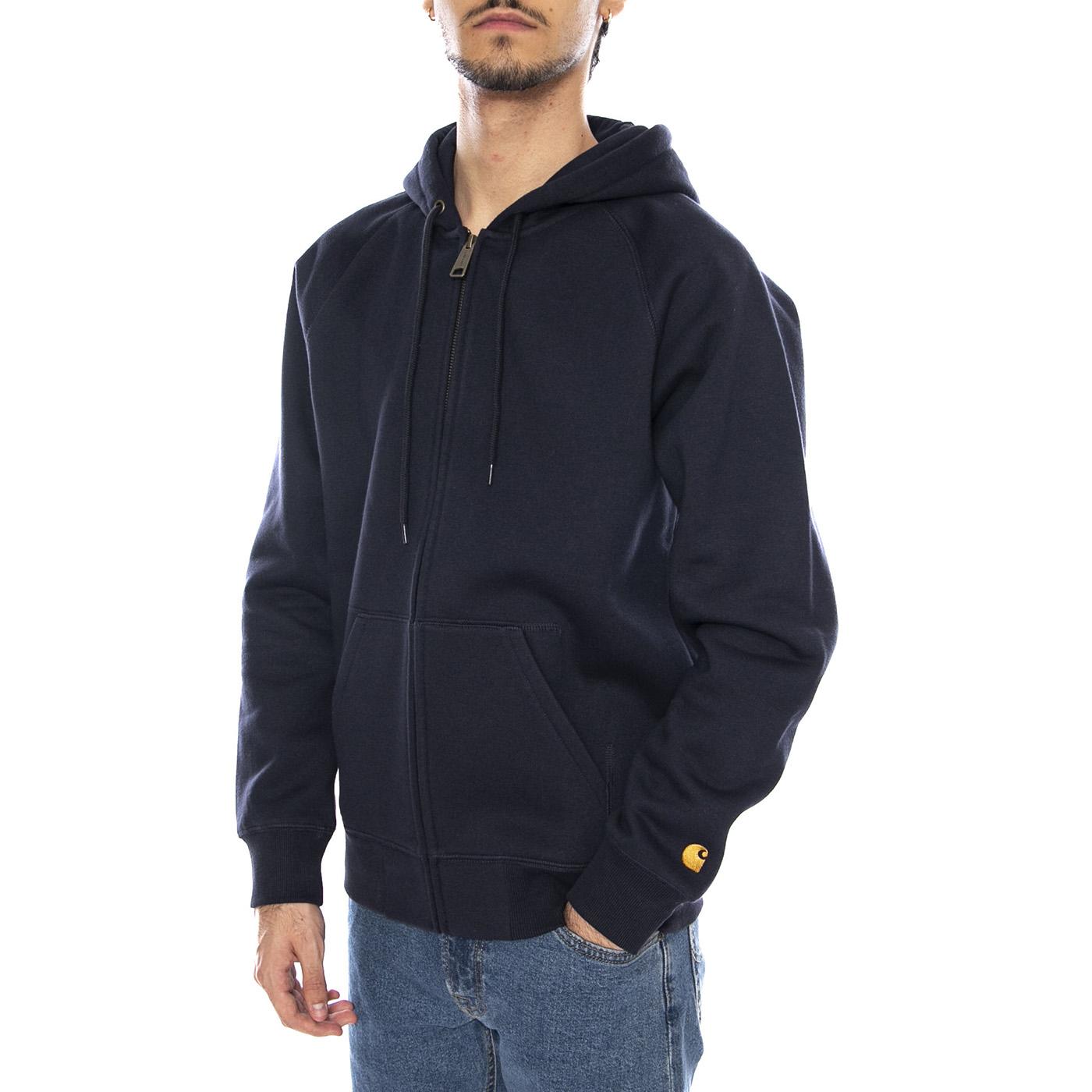 Hooded Chase Jacket Dark Navy / Gold - Giacca con Cappuccio e Zip Uomo Blu I033664.00HXX . CARHARTT WIP 