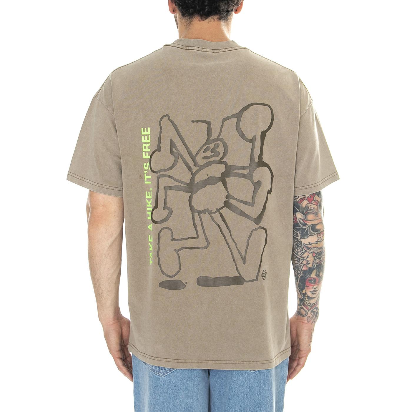 Hike Tee Washed Sand - Maglietta Girocollo Uomo Marrone FNKSS24-21812  FUNKY 