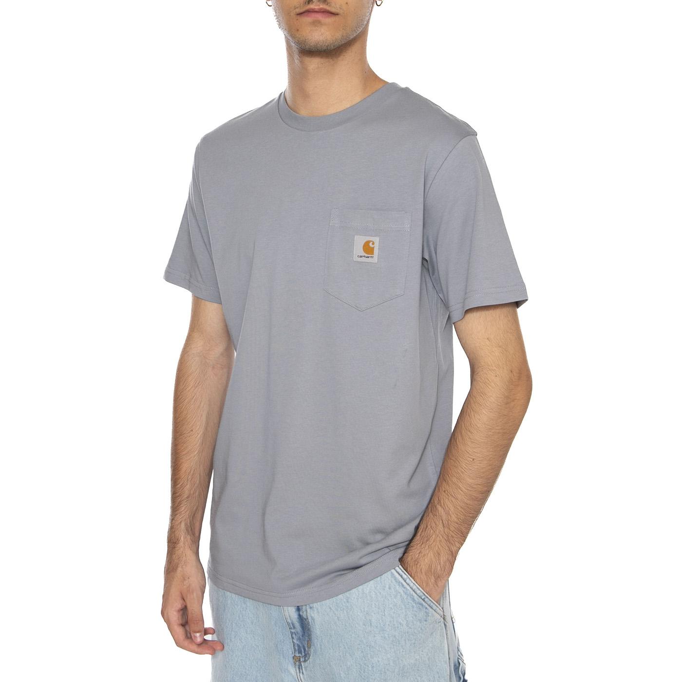 S/S Pocket T-Shirt Mirror - Maglietta Girocollo Uomo Grigia I030434.1NKXX . CARHARTT WIP 