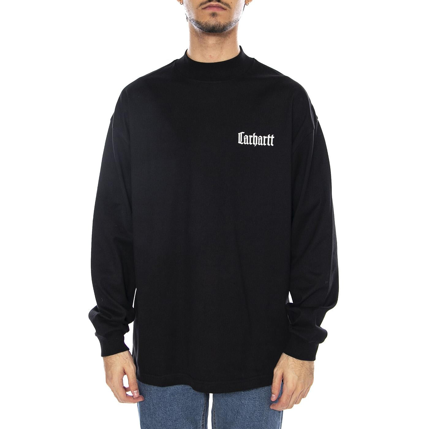 L/S Schooling Mockneck T-Shirt Black / Wax - Maglietta Girocollo Maniche Lunghe Uomo Nera I035447.K02XX . CARHARTT WIP 