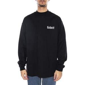 L/S Schooling Mockneck T-Shirt Black / Wax - Maglietta Girocollo Maniche Lunghe Uomo Nera I035447.K02XX . CARHARTT WIP 