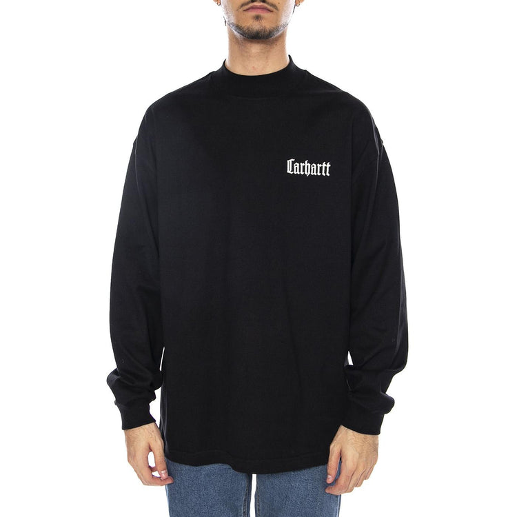 L/S Schooling Mockneck T-Shirt Black / Wax - Maglietta Girocollo Maniche Lunghe Uomo Nera I035447.K02XX . CARHARTT WIP 
