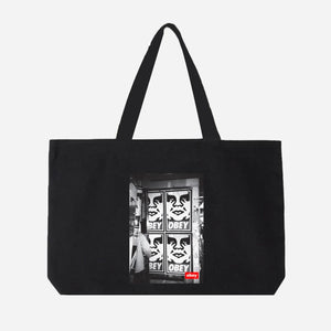 OBEY Icon Photo Tote Bag Black - Borsa Tote Shopping Bag Nera 100553622 BLK OBEY 
