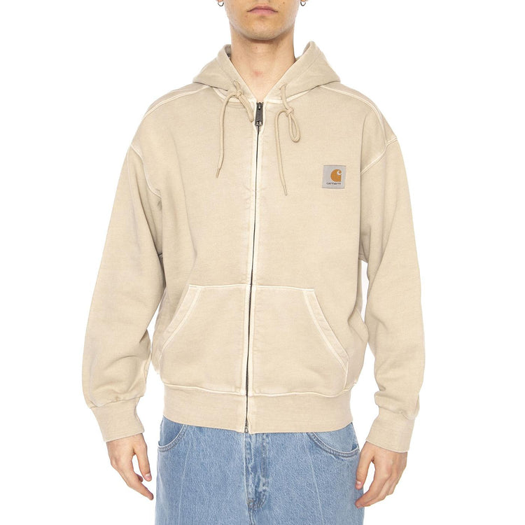 Hooded Nelson Jacket Fleur De Sel -  Felpa con Cappuccio e Zip Uomo Beige I033064.2LPGD  CARHARTT WIP 