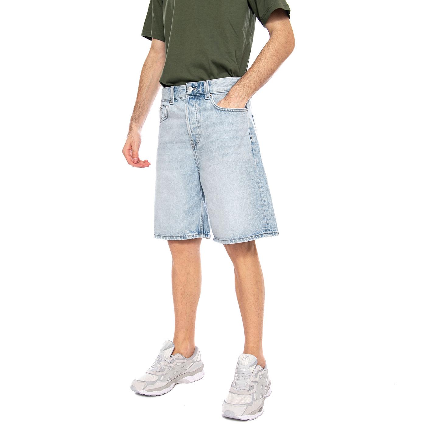 Five Baggy 9893 Pin DNM Shorts VD2 Blue - Bermuda Denim Jeans Uomo Blu 22029893 LIGHT BLUE DENIM ONLY & SONS 