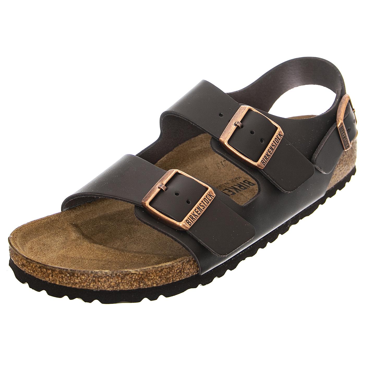Milano Dark Brown Natural Leather - Sandali Uomo Marroni 034103 . BIRKENSTOCK 