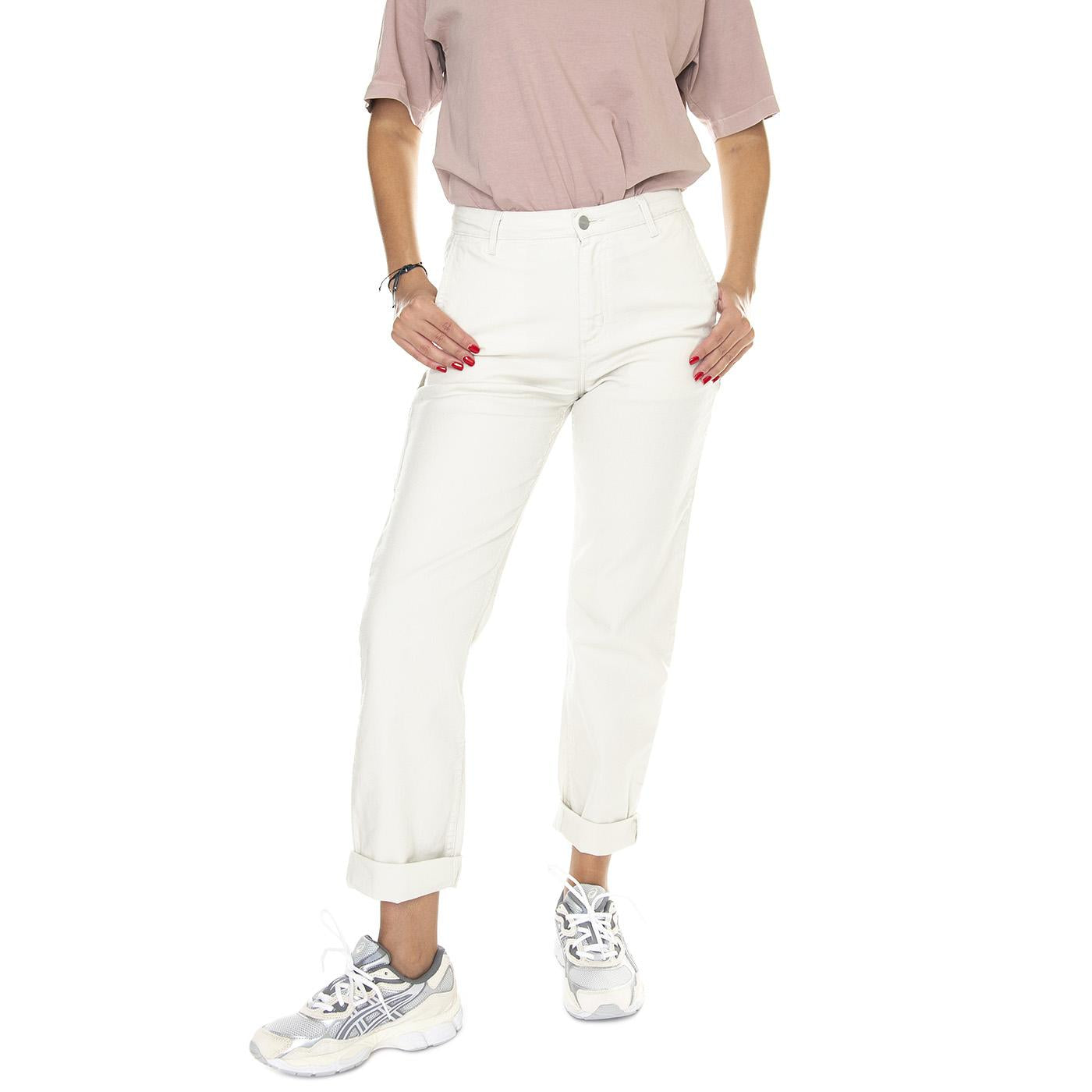 W' Pierce Pant Salt /rinsed - Pantaloni Donna Beige I028635.1NG02  CARHARTT WIP 