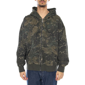 Hooded Benton Sweat Jacket Camo Combi, Green - Felpa con Cappuccio Uomo Multicolore I035437.38TGD . CARHARTT WIP 