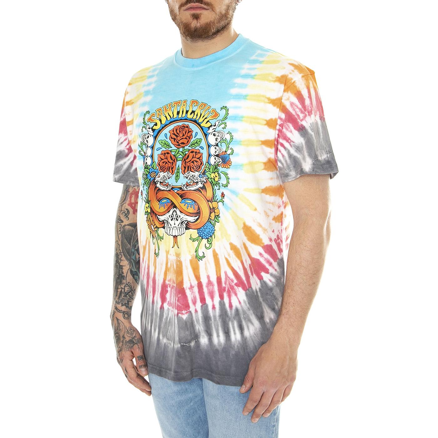 Dressen Rose Crew Three Front Black Rainbow - Maglietta Girocollo Uomo Multicolore SCA-TEE-10941  SANTA CRUZ 