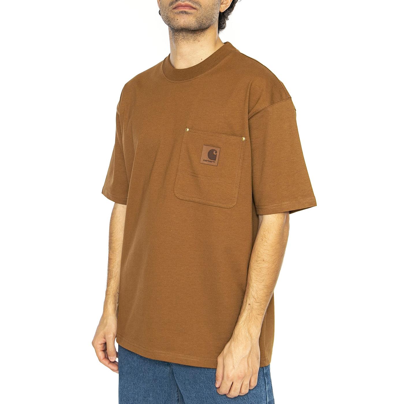S/S Eldon Pocket T-Shirt Hamilton Brown - Maglietta Girocollo Uomo Marrone I034365.HZXX  CARHARTT WIP 