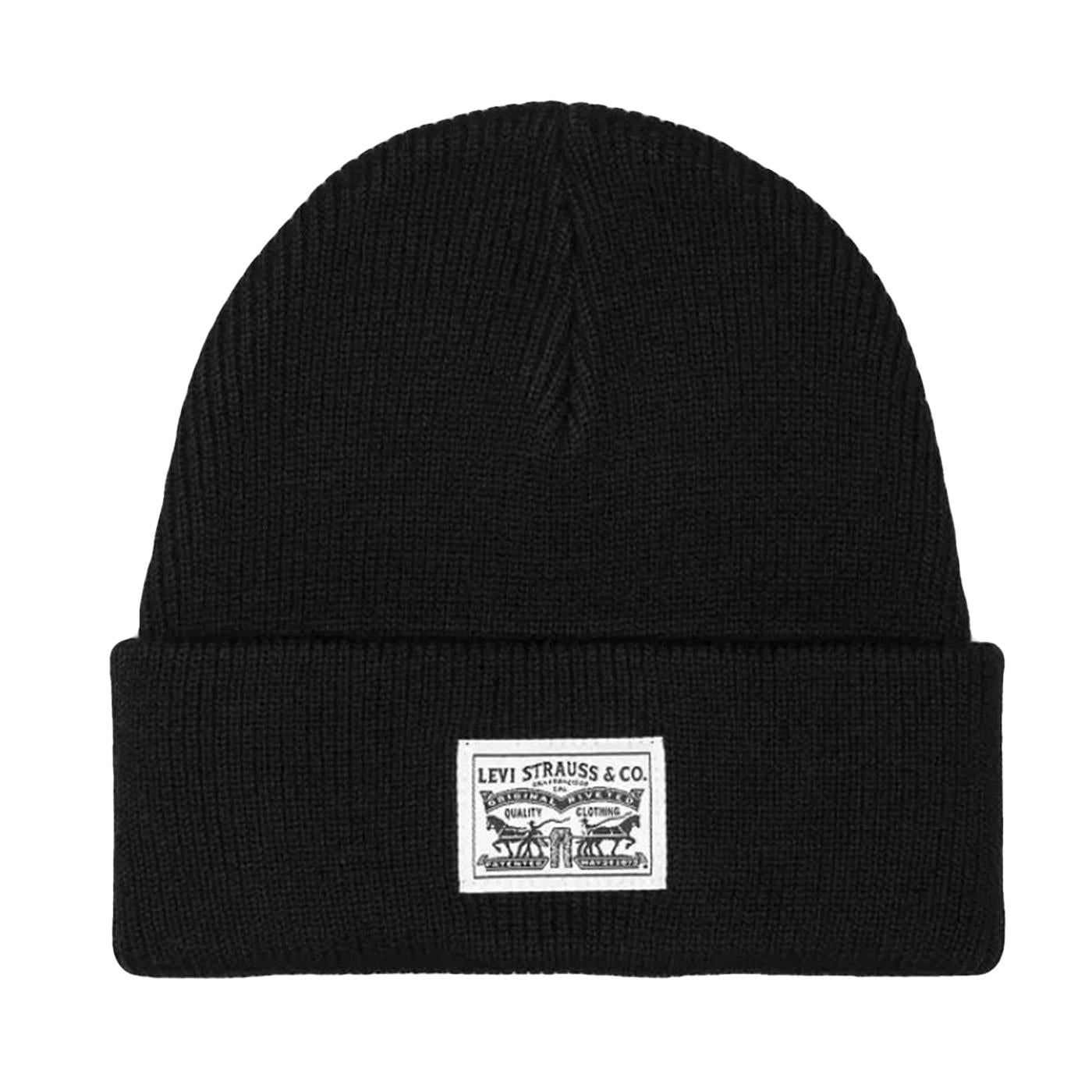 Backpatch Beanie Caviar Black - Berretto Nero 000J4-0003 . LEVIS 