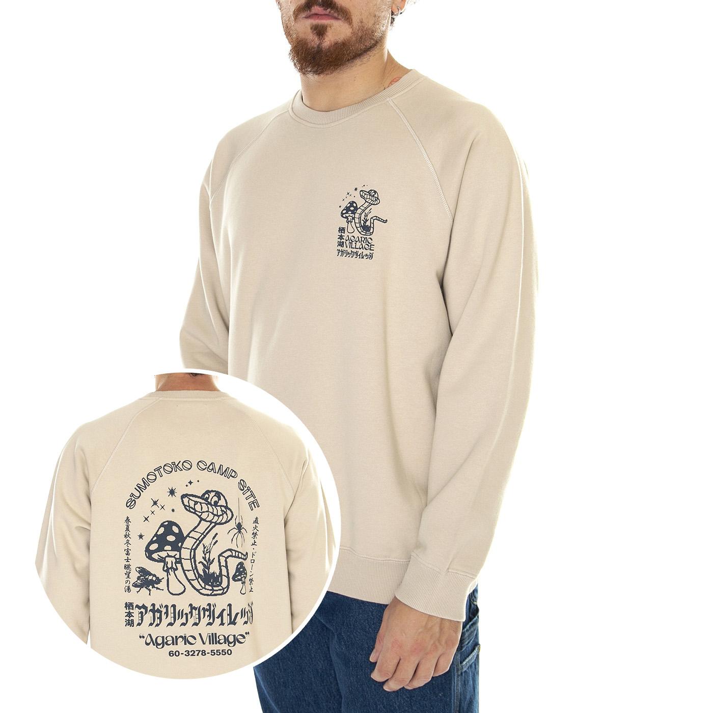 Agaric Village Sweat White Pepper - Felpa Girocollo Uomo Beige I033211.1MZ.67.  EDWIN 