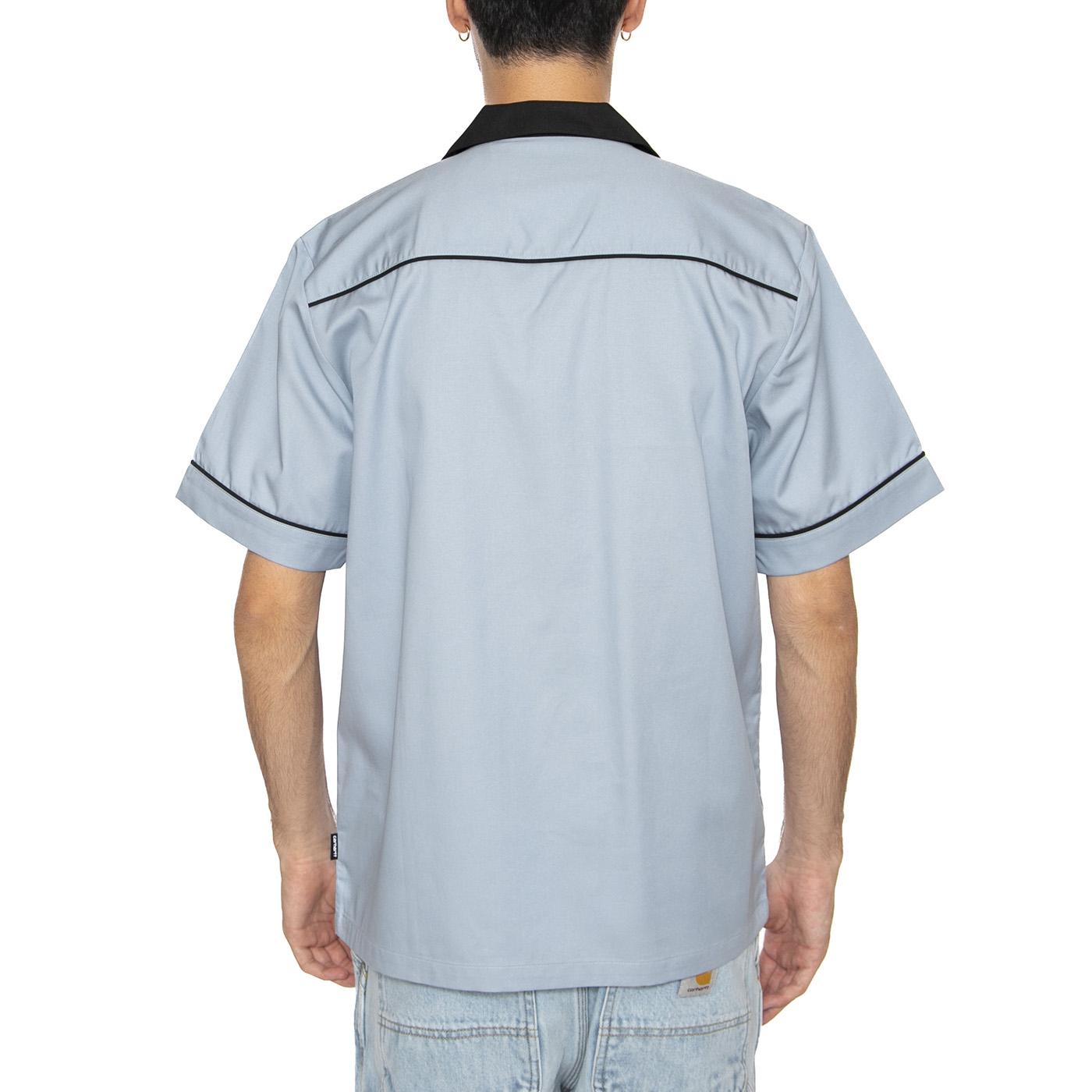 S/S Bowl Shirt Blue Fog / Black - Camicia Maniche Corte Uomo Blu I035153.31WXX . CARHARTT WIP 
