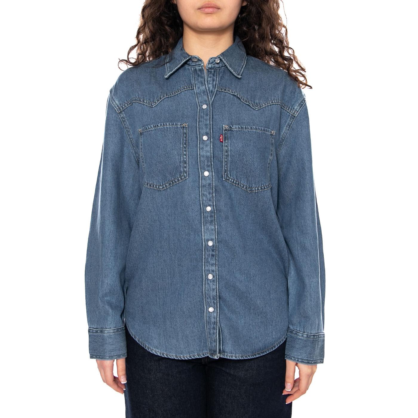 TEODORA WESTERN SHIRT GOING STEADY 7 Med Indigo - Giacca Denim Jeans Donna Blu A7244 0006 LEVIS 