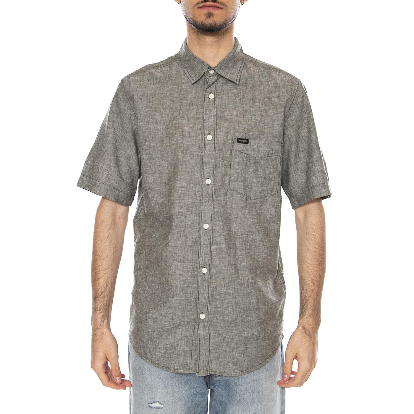 SHIRT DEEP DEPTHS - Camicia Maniche Corte Uomo Beige 112378047 GRN WRANGLER 