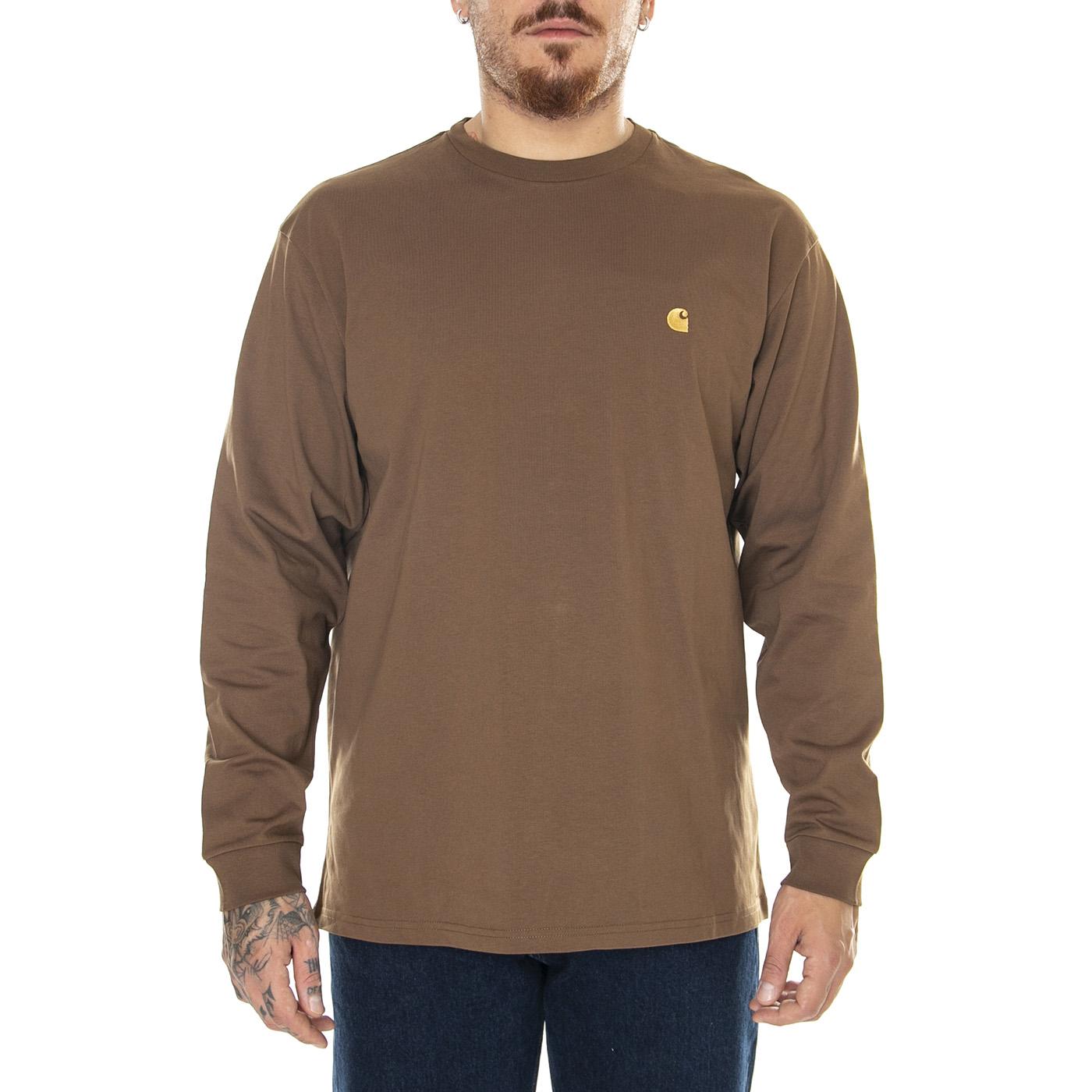 L/S Pocket T-Shirt Tamarind / Gold - Maglietta Girocollo Maniche Lunghe Uomo Marrone I026392.1R0XX  CARHARTT WIP 