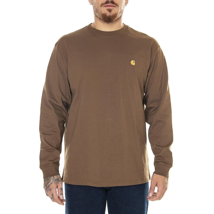 L/S Pocket T-Shirt Tamarind / Gold - Maglietta Girocollo Maniche Lunghe Uomo Marrone I026392.1R0XX  CARHARTT WIP 
