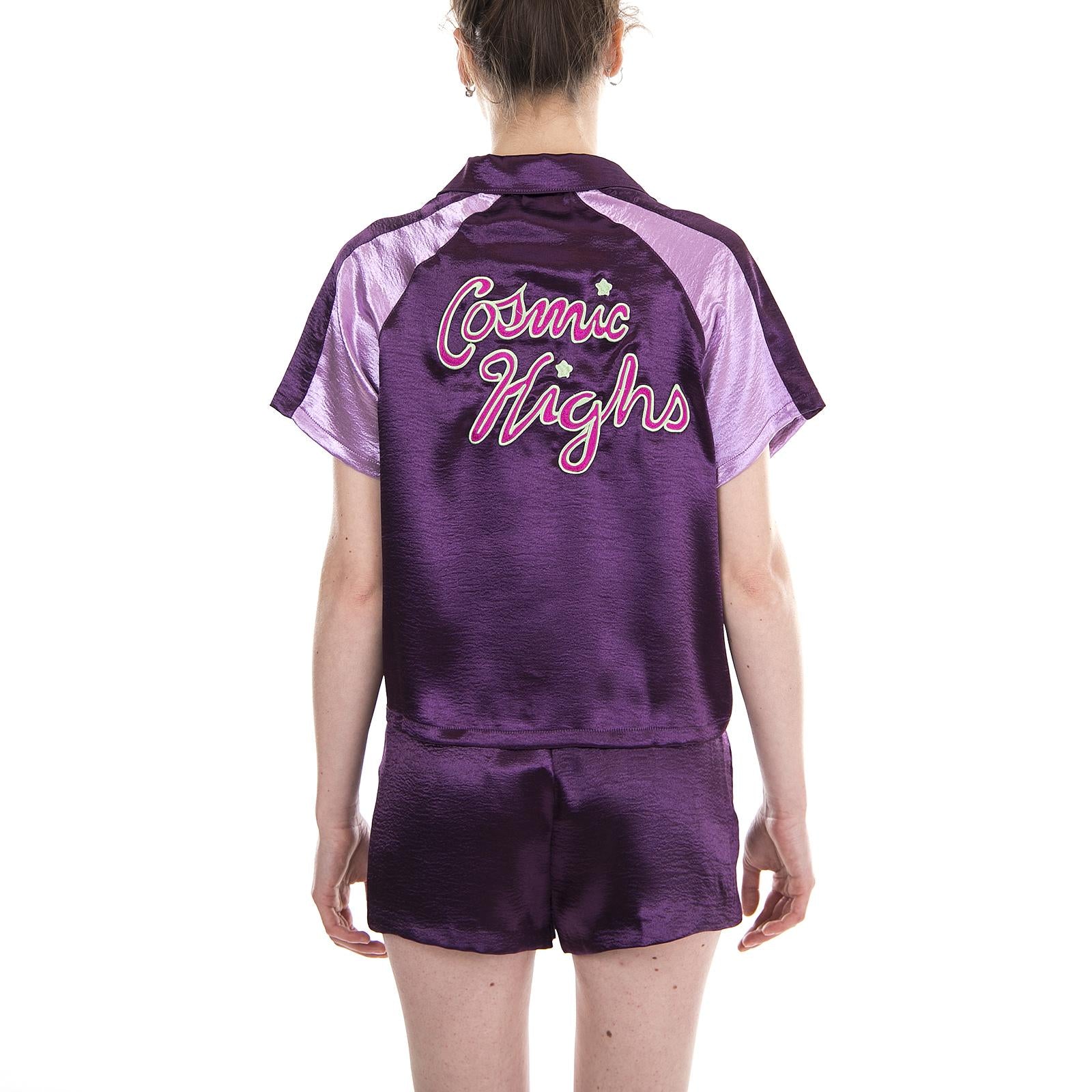 RAE SATIN TOUR SHIRT WINE 281210061-WNE  OBEY 