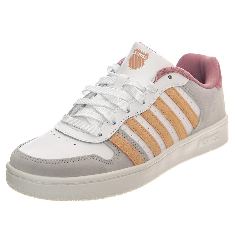 Court Pasilades White / Apricot Shoes - Scarpe Stringate Profilo Basso Uomo Bianche / Multicolore 06931-948-M  K-SWISS 