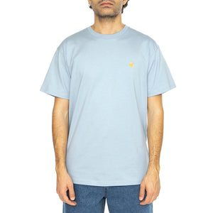 S/S Chase T-Shirt Frosted Blue / Gold - Maglietta Girocollo Uomo Blu I026391.2MYXX  CARHARTT WIP 