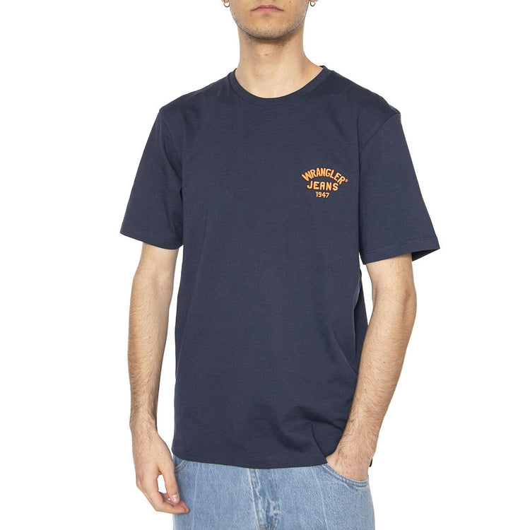 Small Logo Tee Navy - Maglietta Girocollo Uomo Blu 112362807  WRANGLER 