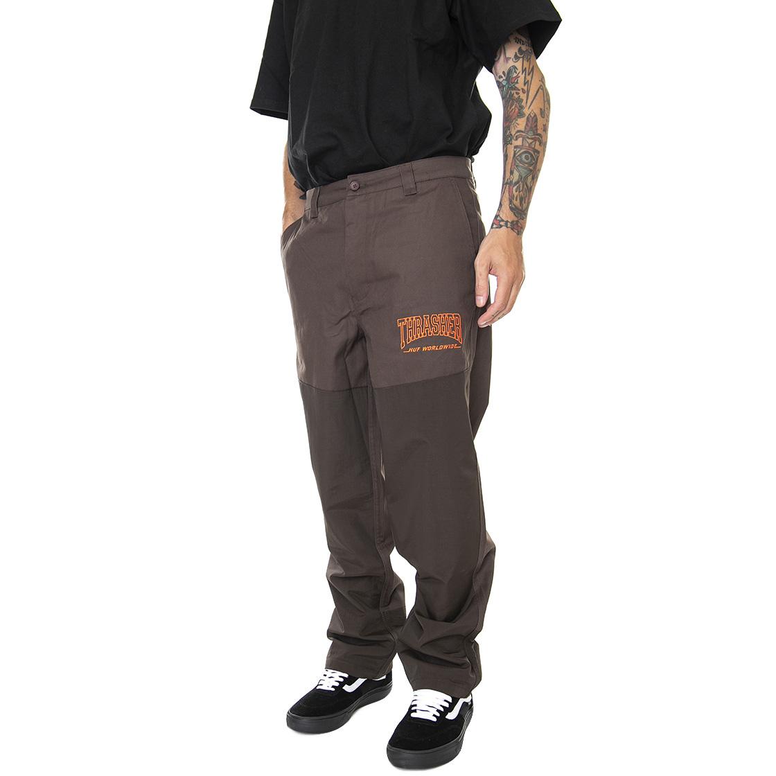Huf x Thrasher Field Crew Pant Chocolate - Pantaloni Uomo Marroni PT00265-CHOCO  HUF 