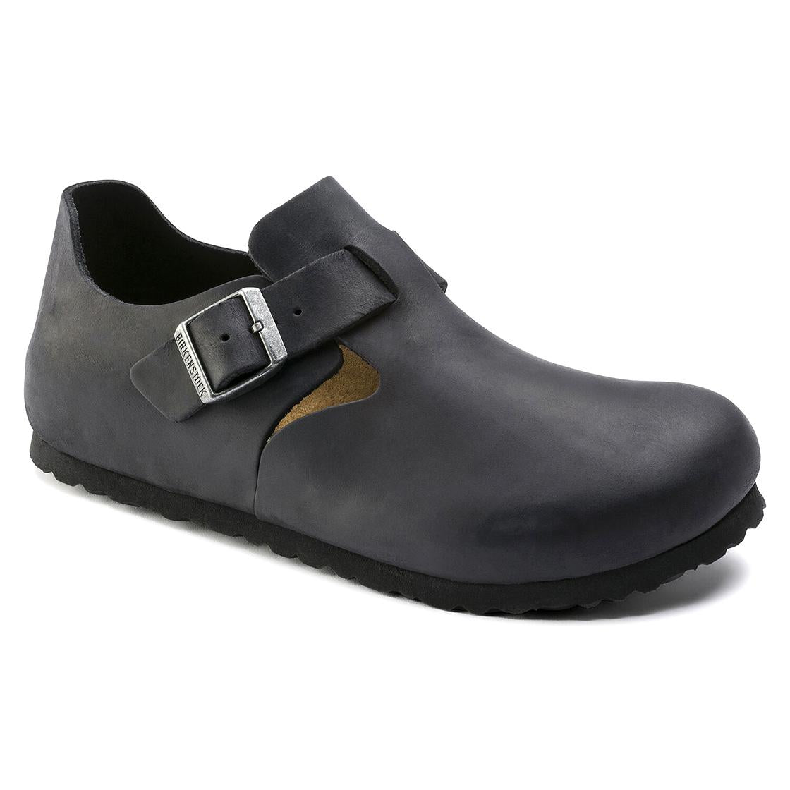 Unisex London Oiled Leather Black - Sandali Uomo / Donna Neri - Calzata Stretta 166543  BIRKENSTOCK 