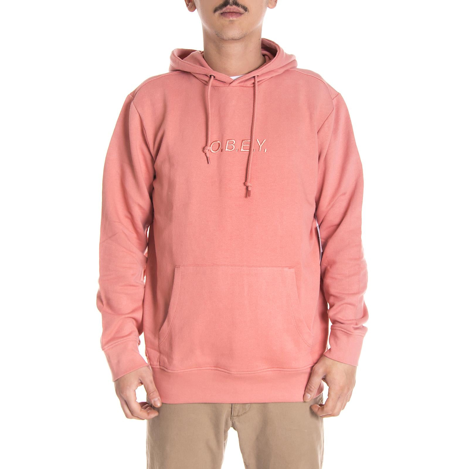 TYPE HOODED FLEECE DUSTY ROSE GREY 111610056-ROS  OBEY 