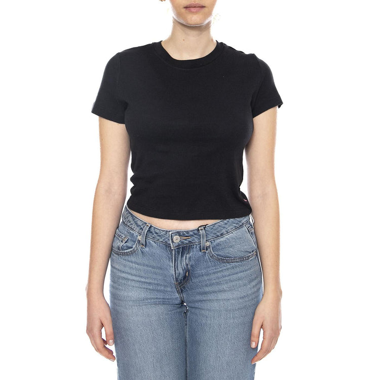 Essential Sporty Tee - White + Cotton - Maglietta Girocollo Donna Nera A7419 0001 LEVIS 