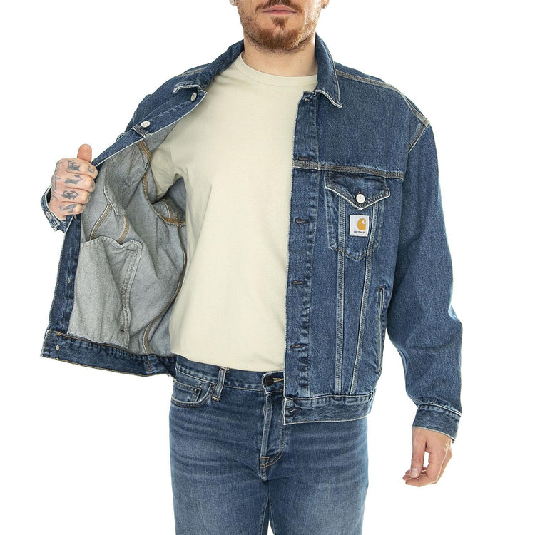 Helston Jacket Blue /cloud stone - Giacca Denim Jeans Uomo Blu I033352.014N  CARHARTT WIP 