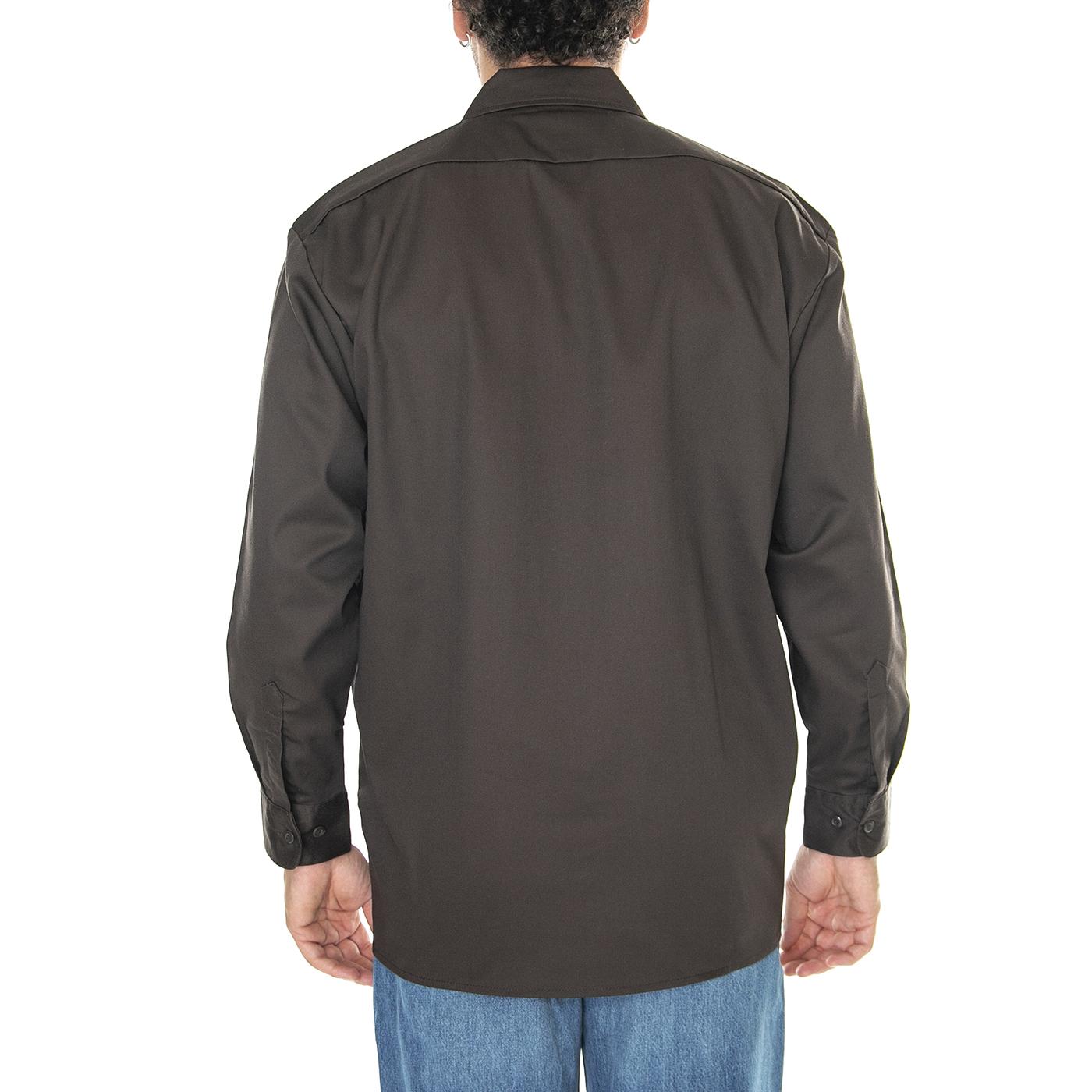 M' Work Shirt LS Rec Dark Brown - Camicia Uomo Marrone DK0A4Y26DBX1  DICKIES 