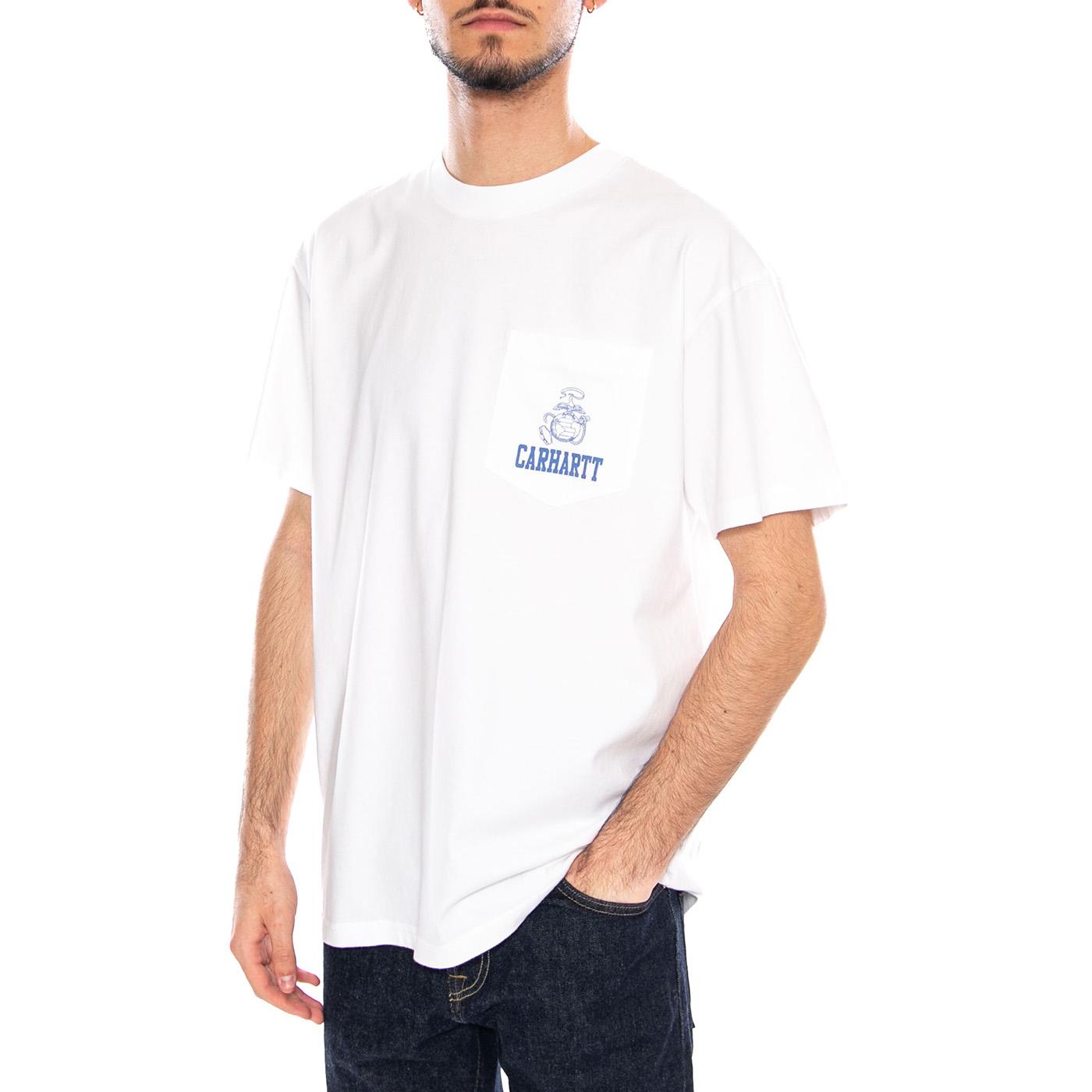 S/S Pond Corps Pocket T-Shirt White - Maglietta Girocollo Uomo Bianca I036199 0260 CARHARTT WIP 