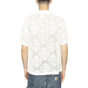 Sweater Camp Shirt Pointelle Crochjet Egret - Camicia Maniche Corte Uomo Bianca 0013G-0000 . LEVIS 