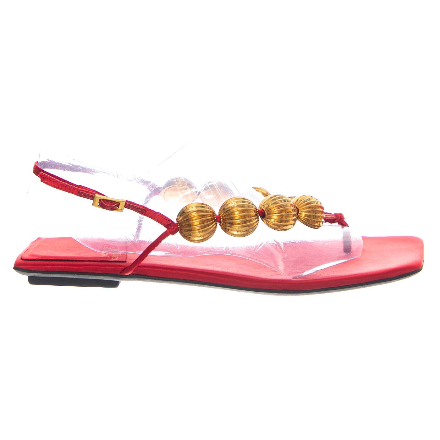 YUCATAN RED SATIN GOLD - Sandalo Donna Rosso JCSJC-1119-3-3-REDST . JEFFREY CAMPBELL 