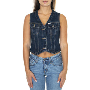 Go Elle Denim Vest Go Vintage Dark Wash - Top Denim Jeans Donna Blu W3YG21D4XY0-F9YD  GUESS ORIGINALS 