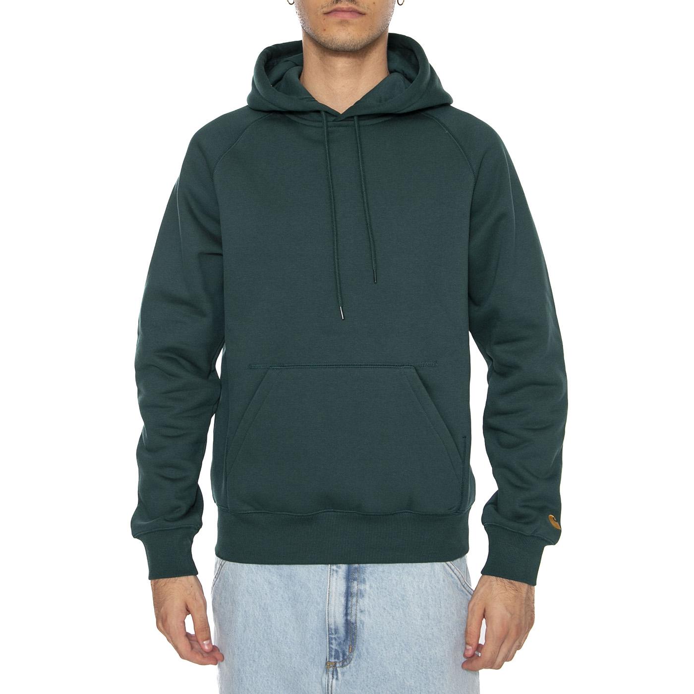 Hooded Chase Sweat Dark Fir / Gold - Felpa Uomo Verde I033661.30YXX . CARHARTT WIP 