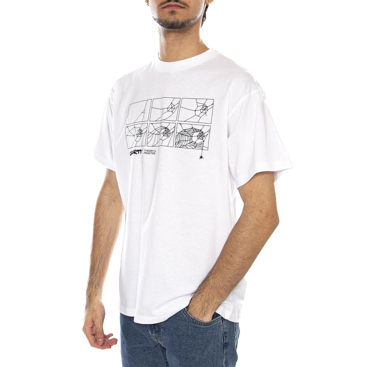 S/S Theory And Practice T-S White - Maglietta Girocollo Uomo Bainca I035501.02XX . CARHARTT WIP 