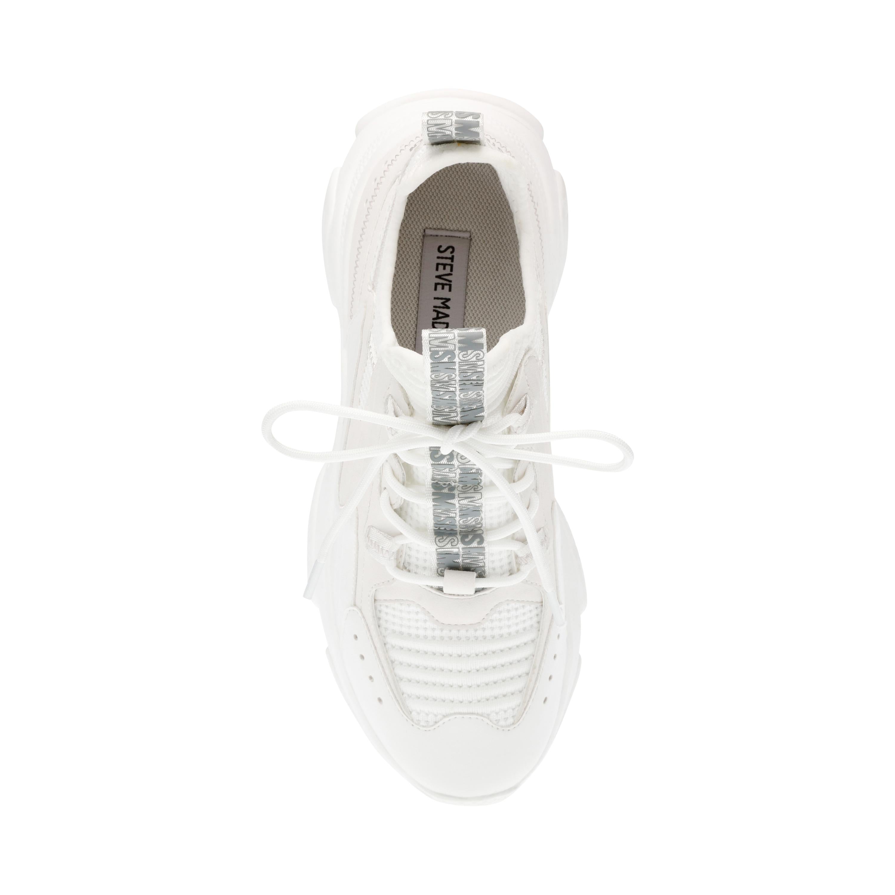Match Box White / White - Scarpe Stringate Profilo Basso Donna Bianche SMPMATCHBOX-11E  STEVE MADDEN 