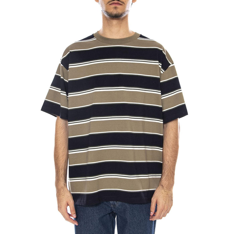 S/S Malone T-Shirt Malone Stripe, Brass - Maglietta Girocollo Uomo Multicolore I035301.37XXX . CARHARTT WIP 